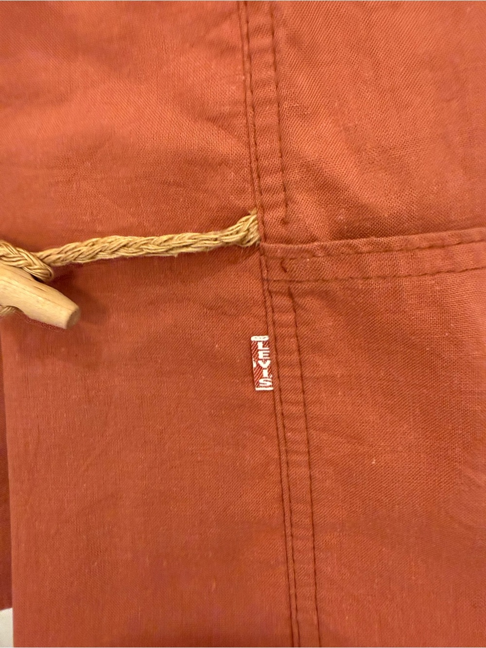 VTG 70s Levis Rare Script Ribbon L Tag Rust Canvas Toggle Safari Jacket Size L - Picture 7 of 9